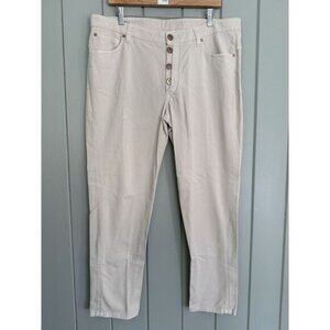 NWT Brunello Cucinelli Denim Jeans 14 Vanilla Ivory Slim Leg Button Fly NEW